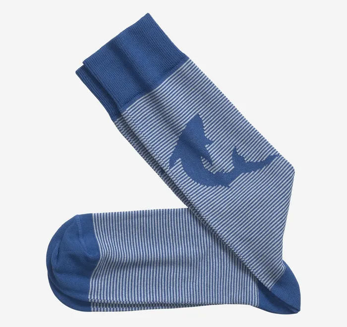 Johnston and Murphy Socks Men Striped Socks Blue Shark
