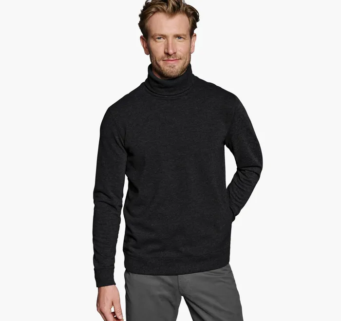 Johnston and Murphy Sweaters and Knits Men Knit Turtleneck Black