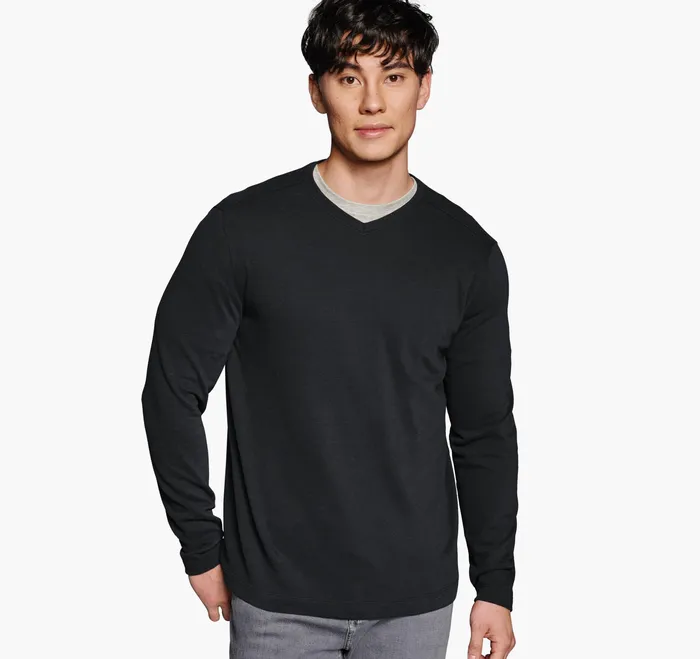 Johnston and Murphy Sweaters and Knits Men Knit VNeck Black