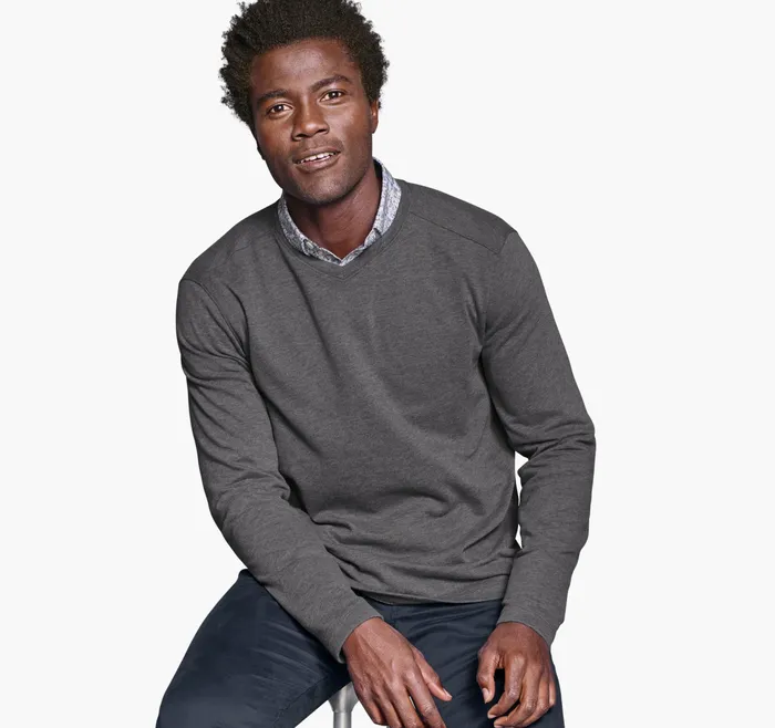 Johnston and Murphy Sweaters and Knits Men Knit VNeck Gray