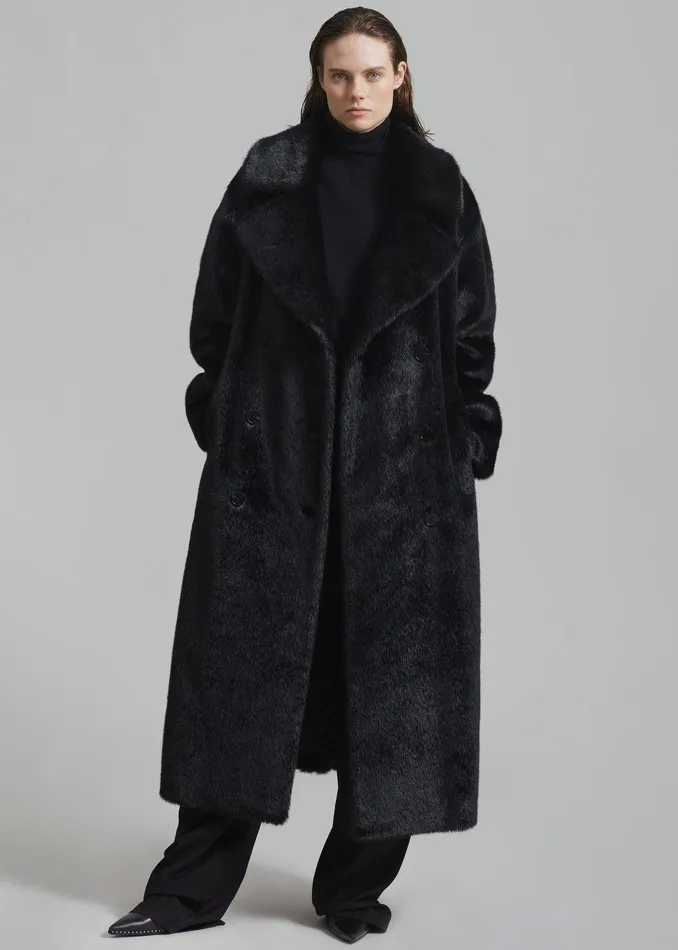 Joni Faux Fur Coat 8211 Black Women The Frankie Shop Clothing