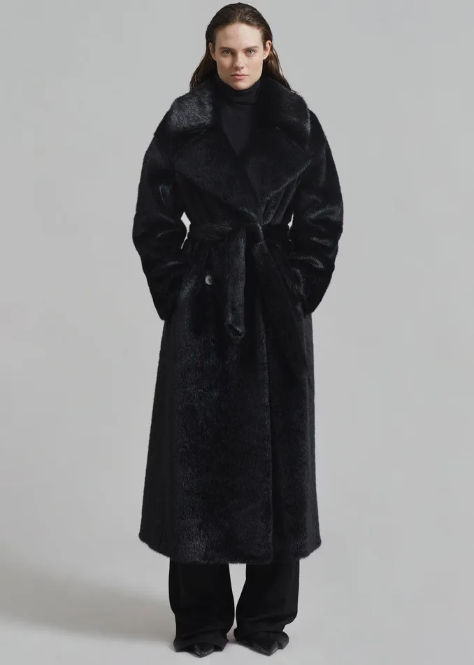 Joni Faux Fur Coat 8211 Black Women The Frankie Shop Clothing