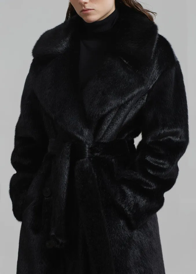 Joni Faux Fur Coat 8211 Black Women The Frankie Shop Clothing