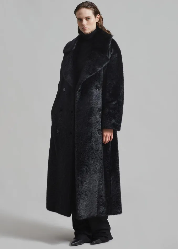 Joni Faux Fur Coat 8211 Black Women The Frankie Shop Clothing