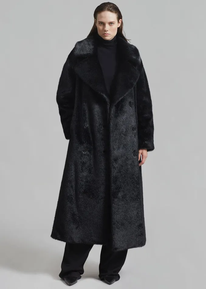 Joni Faux Fur Coat 8211 Black Women The Frankie Shop Clothing