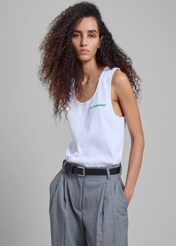 JW Anderson Chest Logo Embroidery Vest 8211 White Women The Frankie Shop Clothing