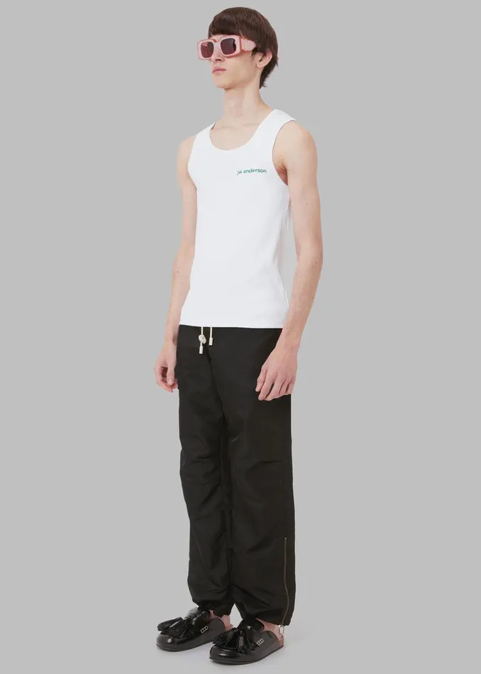 JW Anderson Chest Logo Embroidery Vest 8211 White Women The Frankie Shop Clothing