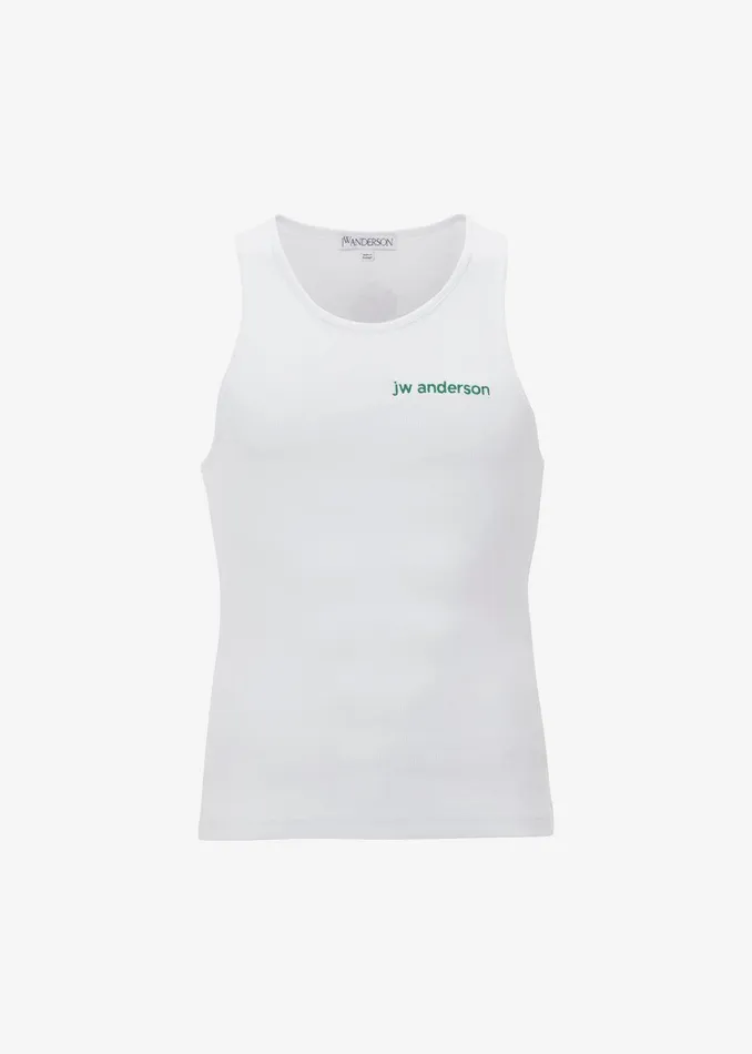 JW Anderson Chest Logo Embroidery Vest 8211 White Women The Frankie Shop Clothing