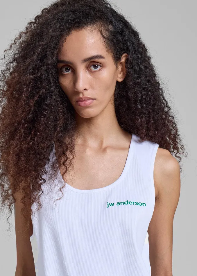 JW Anderson Chest Logo Embroidery Vest 8211 White Women The Frankie Shop Clothing