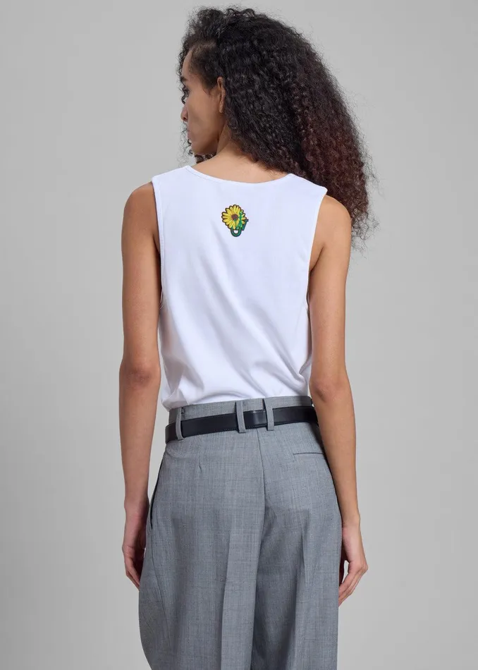 JW Anderson Chest Logo Embroidery Vest 8211 White Women The Frankie Shop Clothing