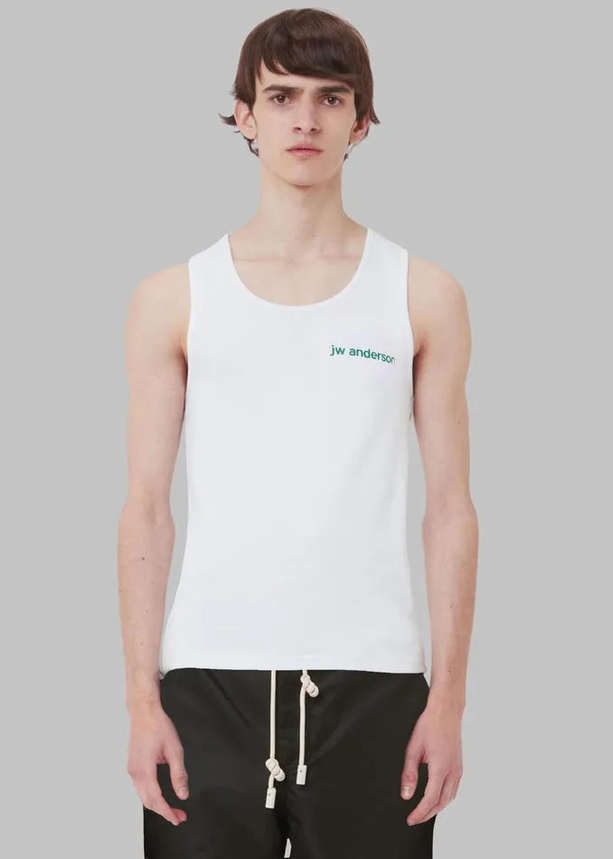 JW Anderson Chest Logo Embroidery Vest 8211 White Women The Frankie Shop Clothing
