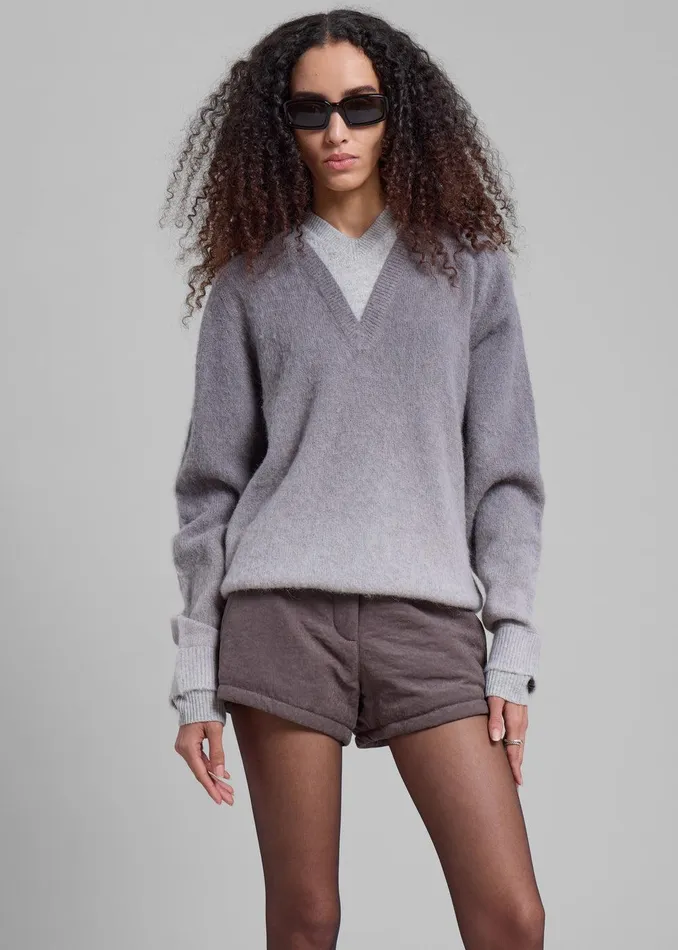 JW Anderson VNeck Gradient Jumper 8211 Dark Grey Women The Frankie Shop Clothing