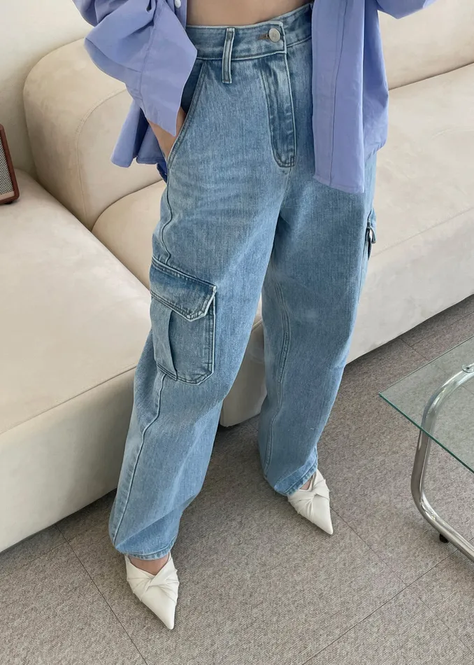 Kai Cargo Denim Pants 8211 Worn Wash Women The Frankie Shop Clothing