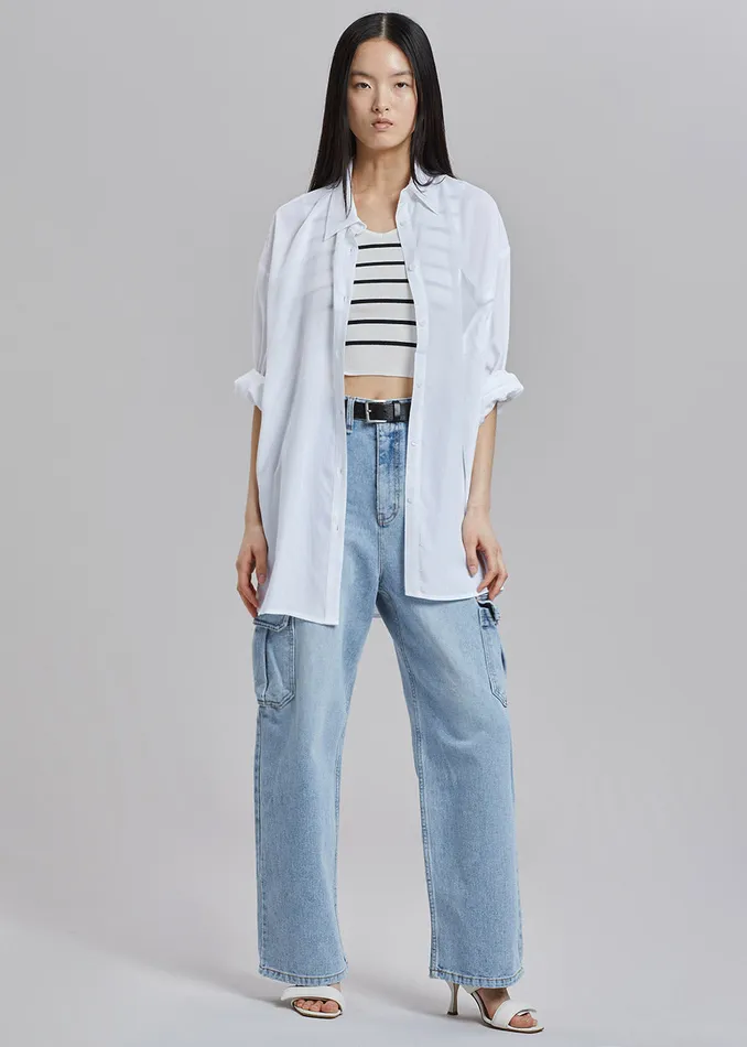 Kai Cargo Denim Pants 8211 Worn Wash Women The Frankie Shop Clothing