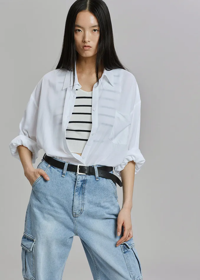 Kai Cargo Denim Pants 8211 Worn Wash Women The Frankie Shop Clothing