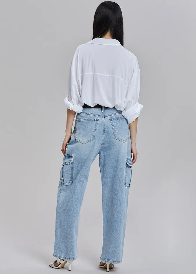 Kai Cargo Denim Pants 8211 Worn Wash Women The Frankie Shop Clothing