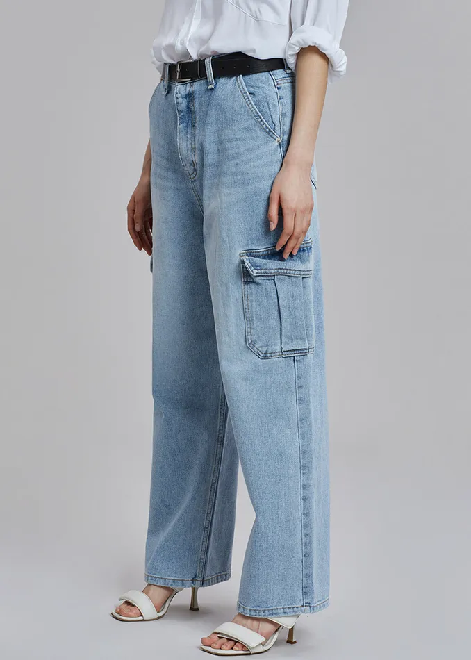 Kai Cargo Denim Pants 8211 Worn Wash Women The Frankie Shop Clothing