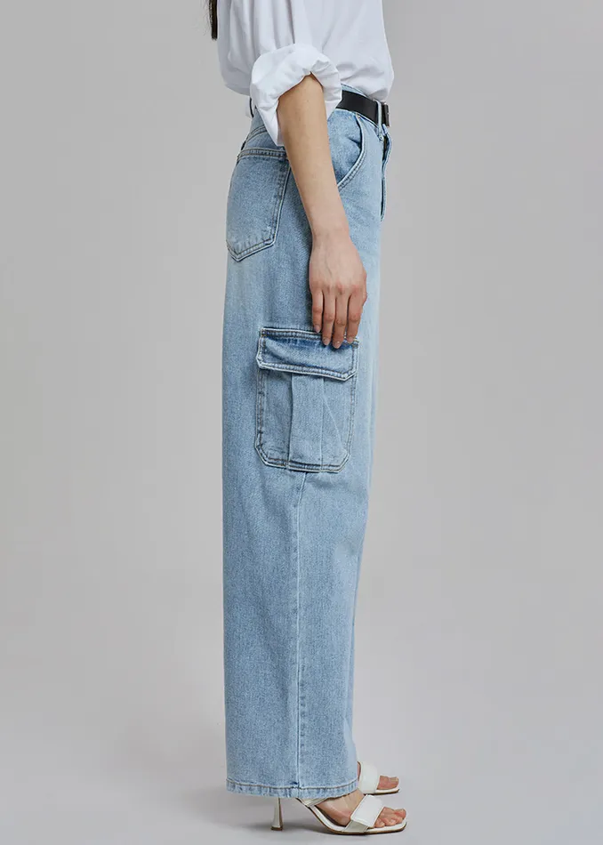 Kai Cargo Denim Pants 8211 Worn Wash Women The Frankie Shop Clothing