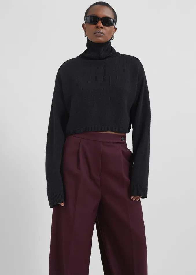 Kamila Wide Leg Trousers 8211 Burgundy Women The Frankie Shop Clothing