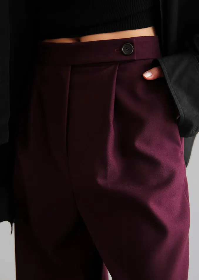 Kamila Wide Leg Trousers 8211 Burgundy Women The Frankie Shop Clothing