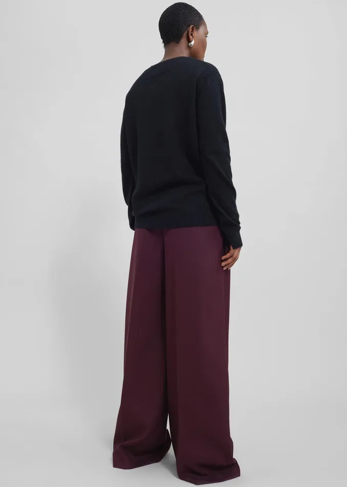 Kamila Wide Leg Trousers 8211 Burgundy Women The Frankie Shop Clothing