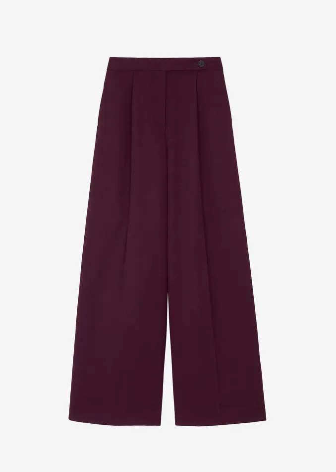 Kamila Wide Leg Trousers 8211 Burgundy Women The Frankie Shop Clothing