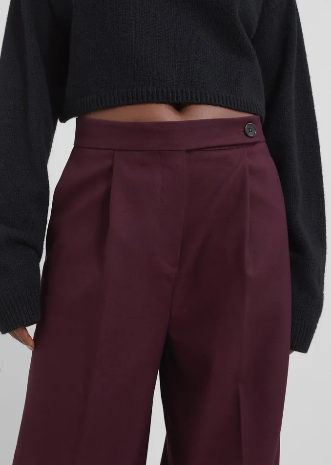 Kamila Wide Leg Trousers 8211 Burgundy Women The Frankie Shop Clothing