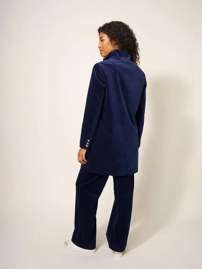 Karla Smart Velvet Coat Dark Navy Women White Stuff Coats and Jackets Karla Smart Velvet Coat Dark Navy Women White Stuff Coats and Jackets