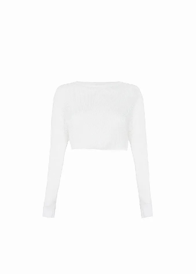 Kaz Cropped Knit Top 8211 White Women The Frankie Shop Clothing