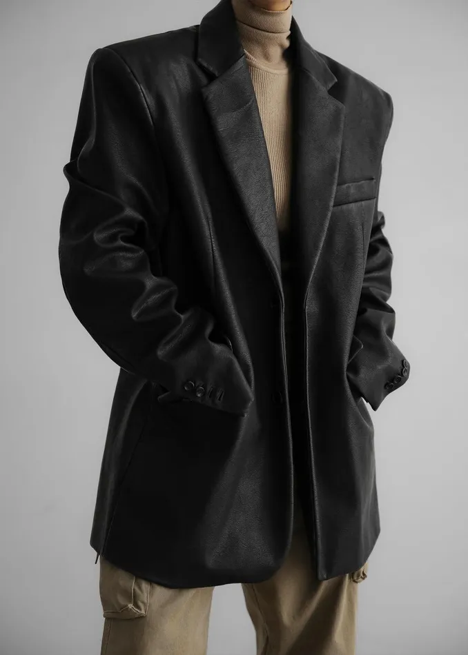 Kelso Faux Leather Blazer 8211 Black Women The Frankie Shop Clothing