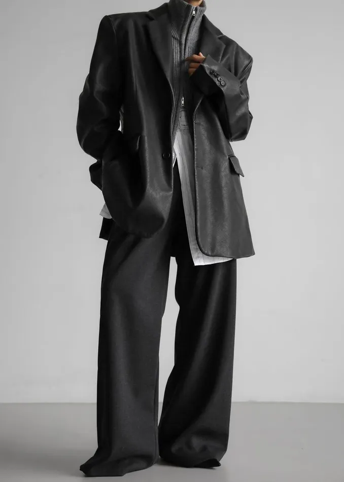 Kelso Faux Leather Blazer 8211 Black Women The Frankie Shop Clothing