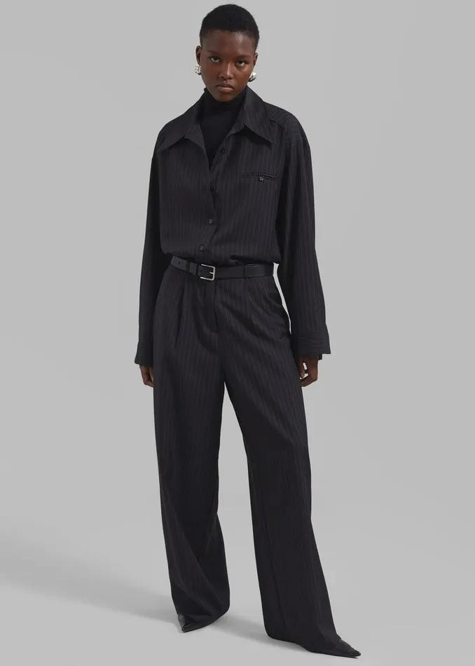 Kerry Trousers 8211 Black Pinstripe Women The Frankie Shop Clothing