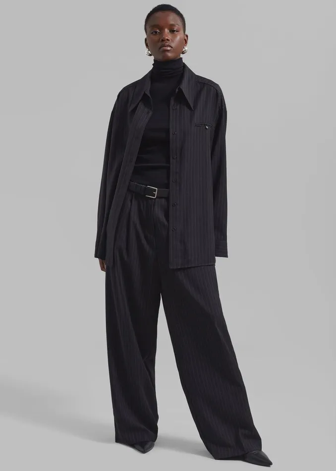Kerry Trousers 8211 Black Pinstripe Women The Frankie Shop Clothing