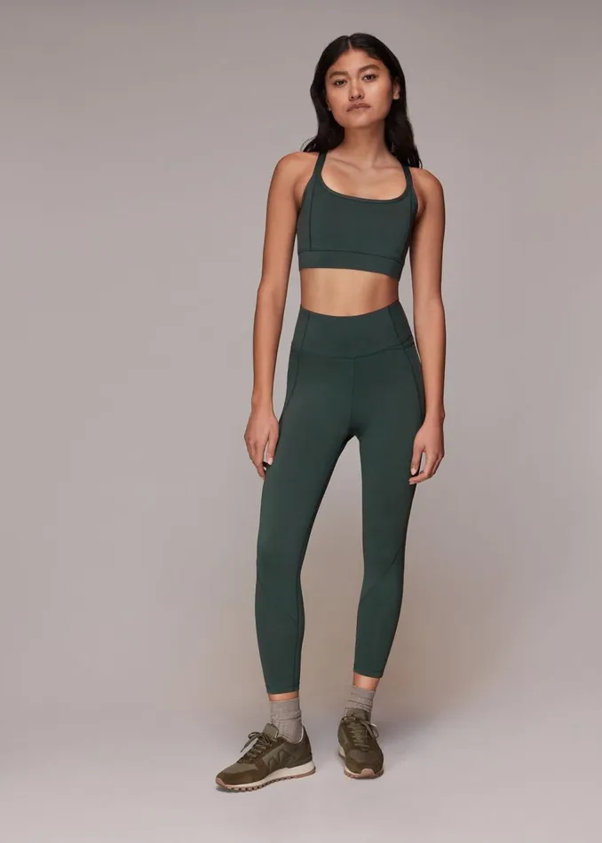 Khaki Cross Back Sports Bra Women Whistles Tops