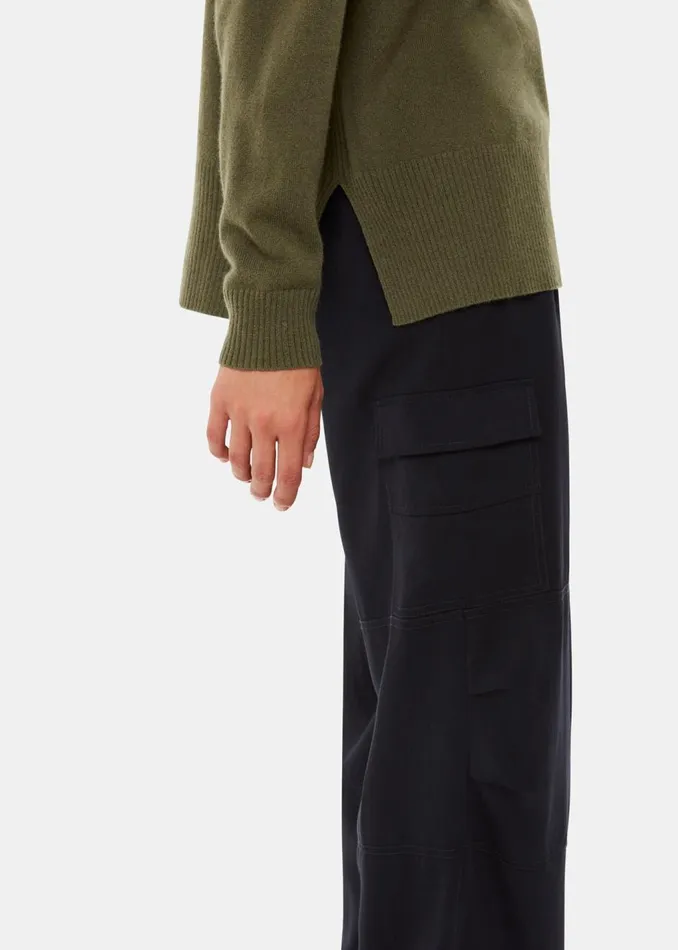 Khaki Ultimate Cashmere Crew Neck Women Whistles Knitwear and Cashmere