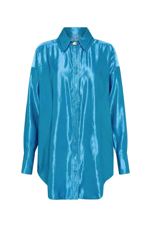 Kingsford Shirt Azure Blue Women Aje Matching Sets Kingsford Shirt Azure Blue Women Aje Matching Sets