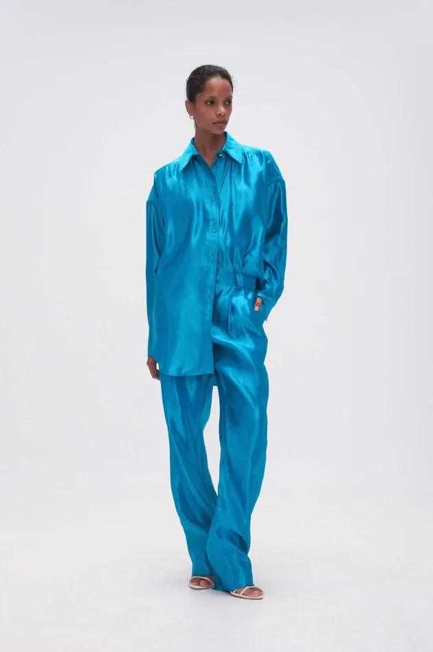 Kingsford Shirt Azure Blue Women Aje Matching Sets Kingsford Shirt Azure Blue Women Aje Matching Sets