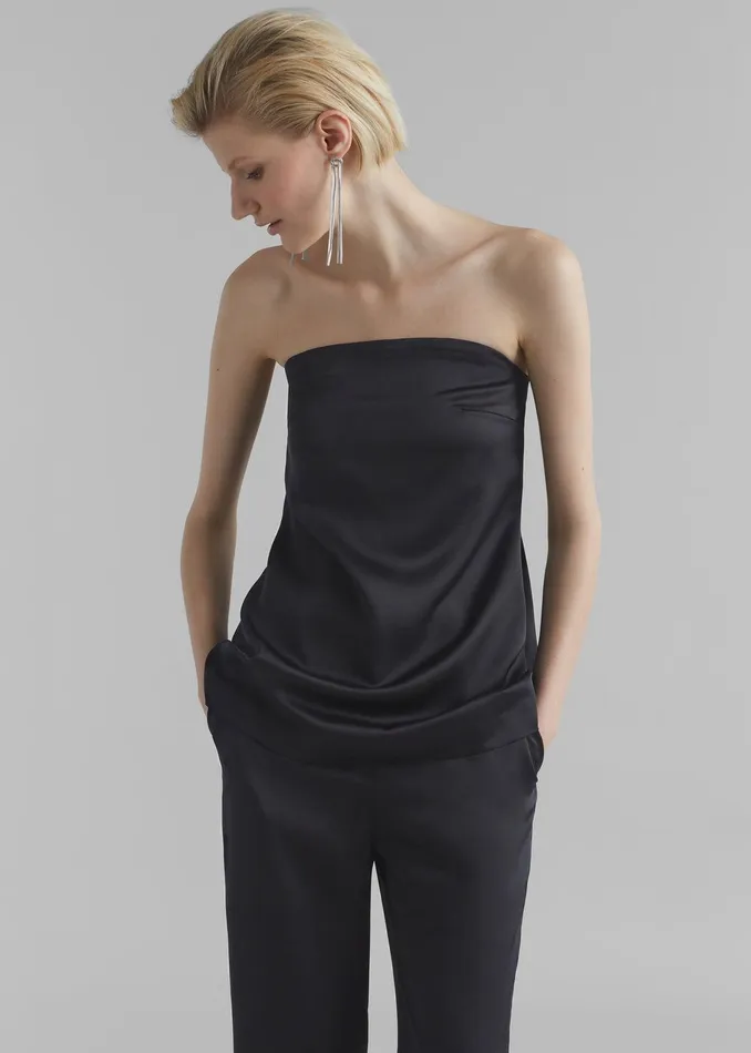 Kit Satin Strapless Top 8211 Black Women The Frankie Shop Clothing