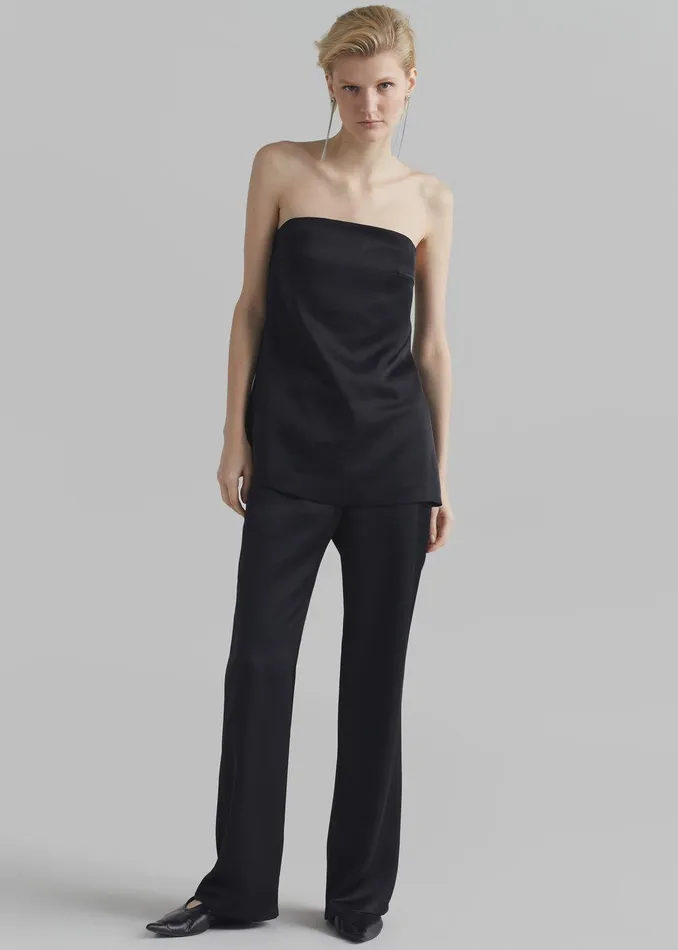 Kit Satin Strapless Top 8211 Black Women The Frankie Shop Clothing