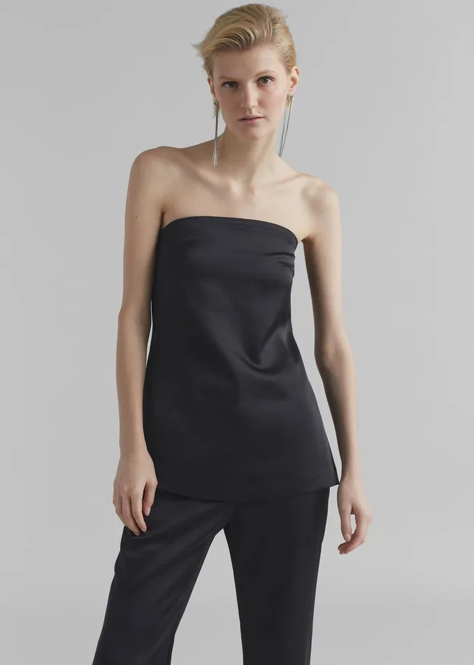 Kit Satin Strapless Top 8211 Black Women The Frankie Shop Clothing