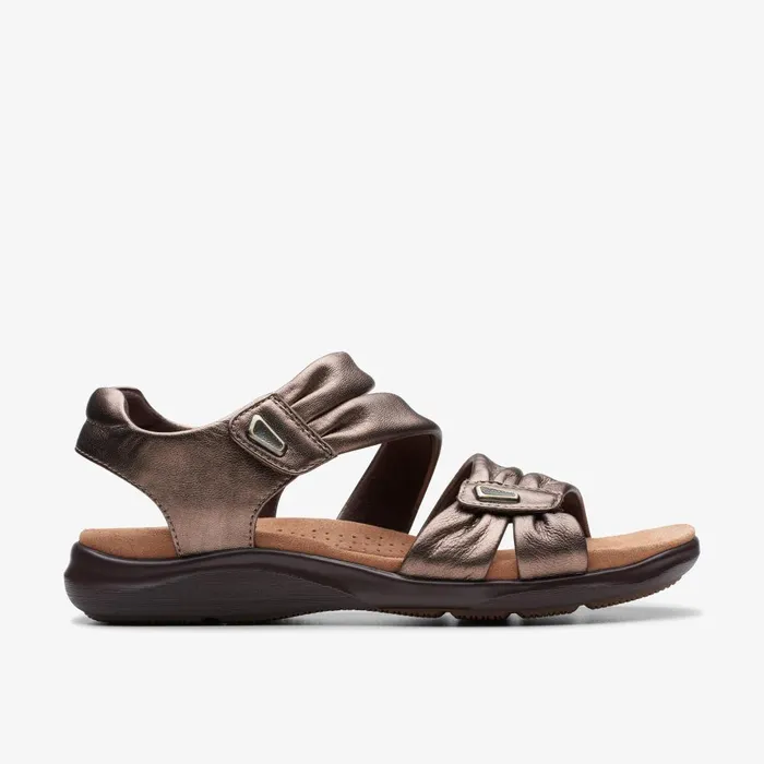 Kitly Ave Bronze Leather Women Clarks Sandals and Flip Flops