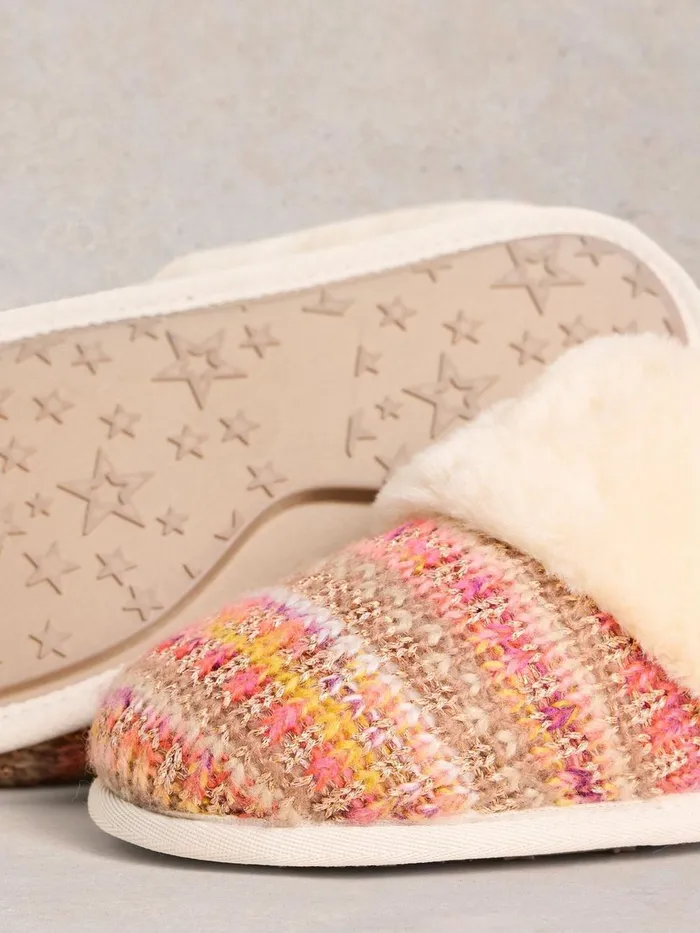 Knitted Mule Slippers Natural Multi Women White Stuff Nightwear Knitted Mule Slippers Natural Multi Women White Stuff Nightwear