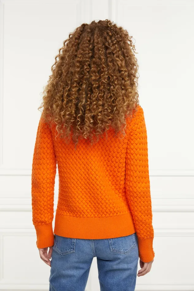 Knitwear Womens Basket Weave Jumper Tangerine Holland Cooper Knitwear Womens Basket Weave Jumper Tangerine Holland Cooper