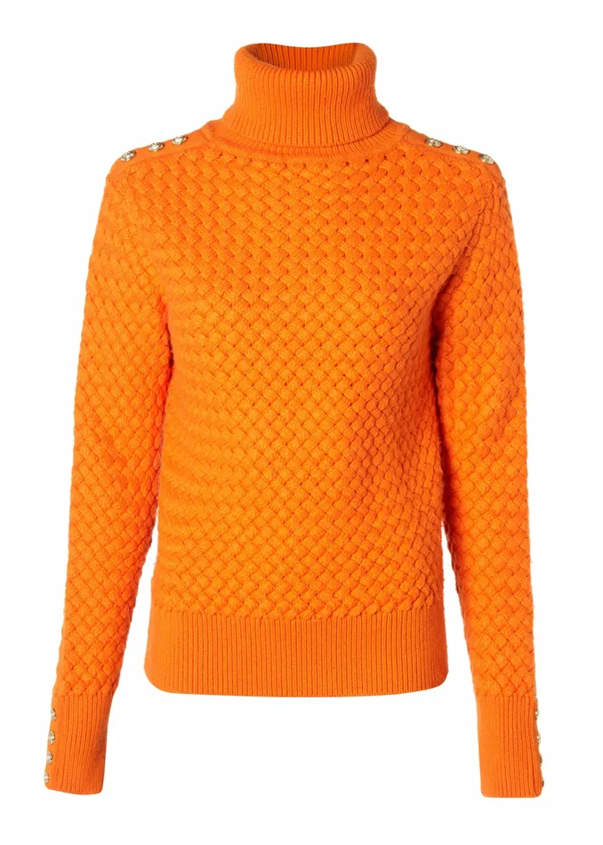 Knitwear Womens Basket Weave Jumper Tangerine Holland Cooper Knitwear Womens Basket Weave Jumper Tangerine Holland Cooper