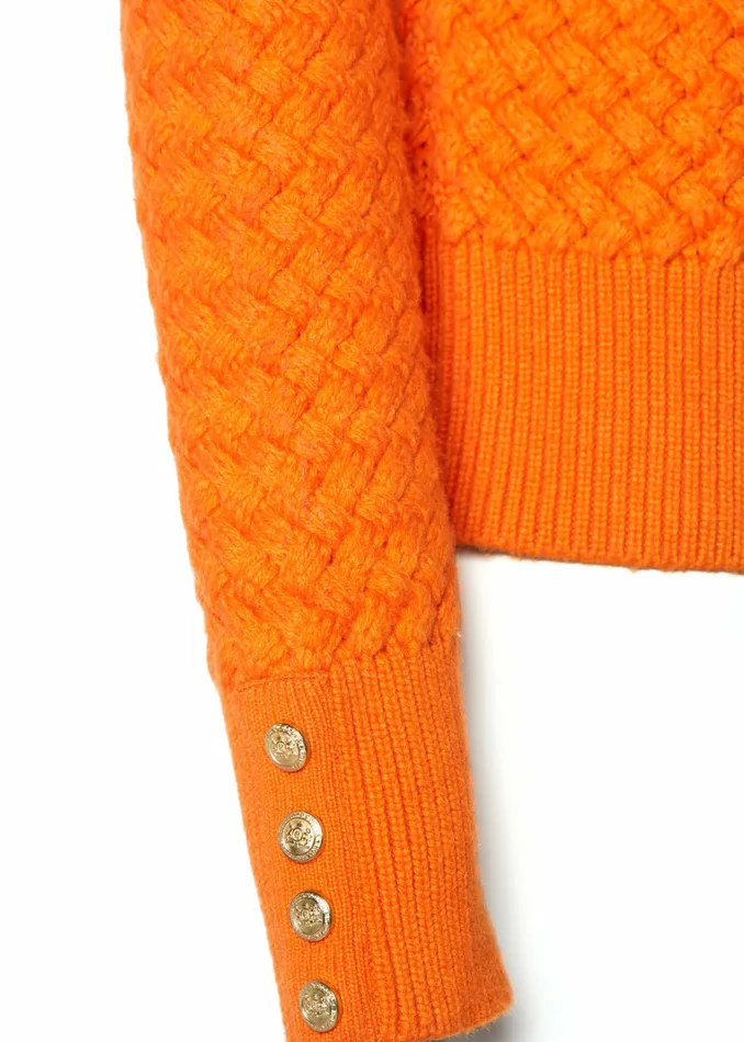Knitwear Womens Basket Weave Jumper Tangerine Holland Cooper Knitwear Womens Basket Weave Jumper Tangerine Holland Cooper
