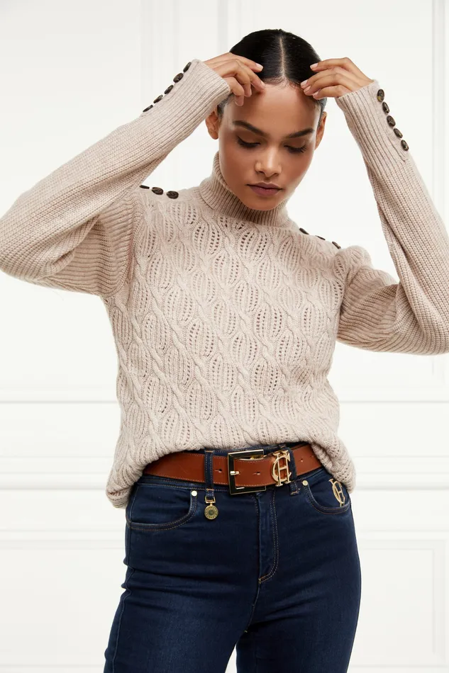 Knitwear Womens Cotswold Roll Neck Knit Oatmeal Holland Cooper Knitwear Womens Cotswold Roll Neck Knit Oatmeal Holland Cooper