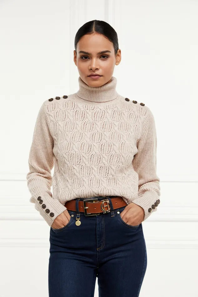 Knitwear Womens Cotswold Roll Neck Knit Oatmeal Holland Cooper Knitwear Womens Cotswold Roll Neck Knit Oatmeal Holland Cooper