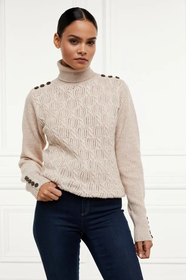 Knitwear Womens Cotswold Roll Neck Knit Oatmeal Holland Cooper Knitwear Womens Cotswold Roll Neck Knit Oatmeal Holland Cooper
