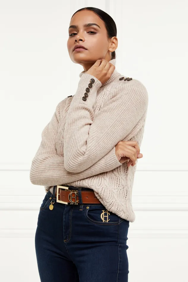 Knitwear Womens Cotswold Roll Neck Knit Oatmeal Holland Cooper Knitwear Womens Cotswold Roll Neck Knit Oatmeal Holland Cooper