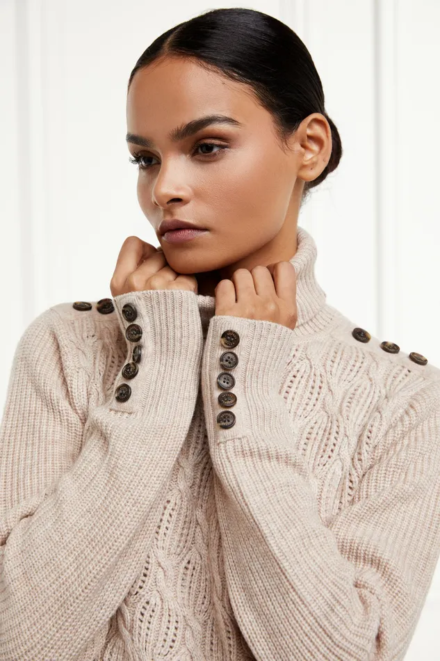 Knitwear Womens Cotswold Roll Neck Knit Oatmeal Holland Cooper Knitwear Womens Cotswold Roll Neck Knit Oatmeal Holland Cooper